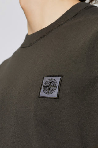Stone Island BLACK T-shirt with logo patch 5