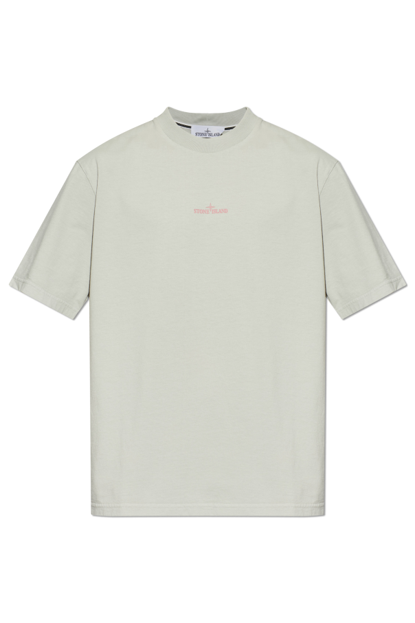 Stone Island GREY T-shirt with printed logo 1