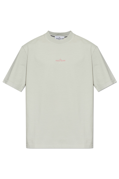 Stone Island GREY T-shirt with printed logo 1