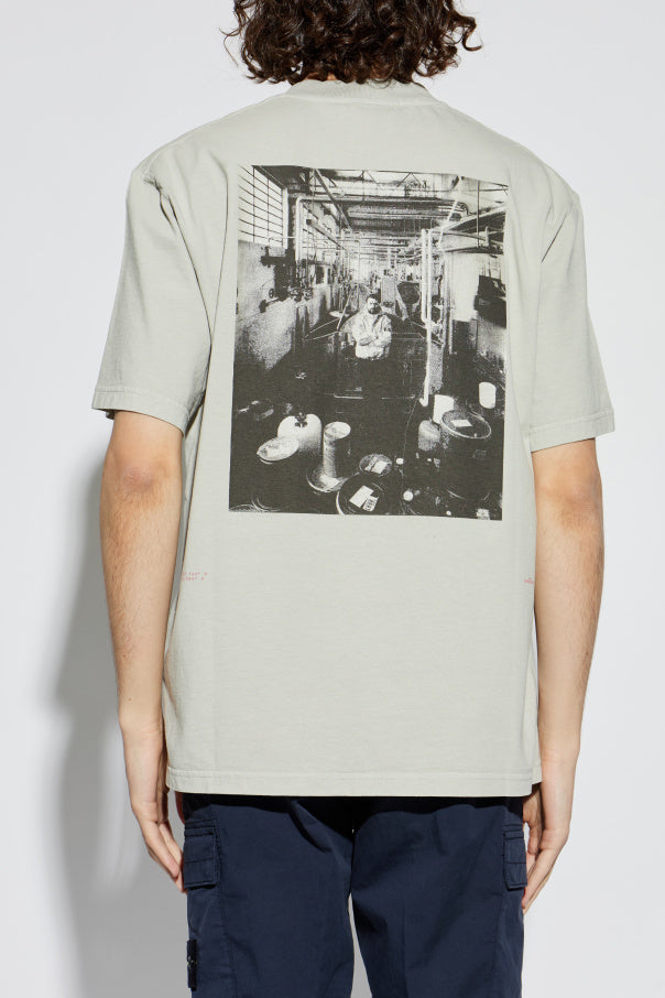 Stone Island GREY T-shirt with printed logo 4