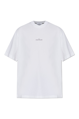 Stone Island WHITE T-shirt with printed logo 1