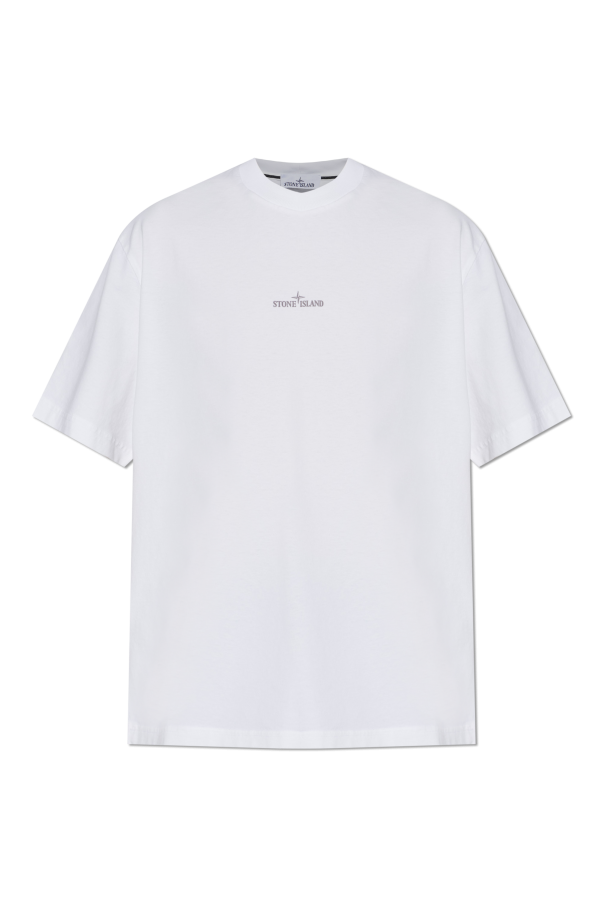 Stone Island WHITE T-shirt with printed logo 1