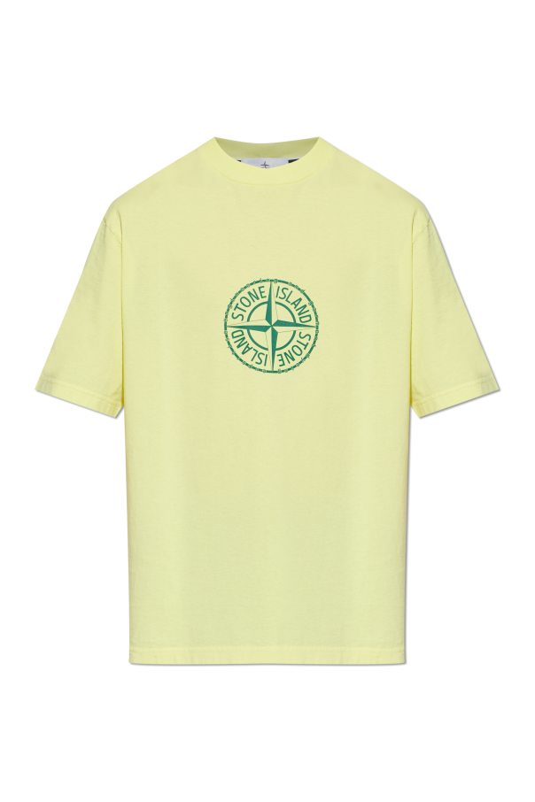 Stone Island YELLOW T-shirt with printed logo 1