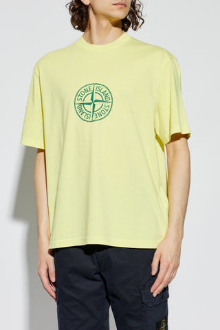 Stone Island YELLOW T-shirt with printed logo 3
