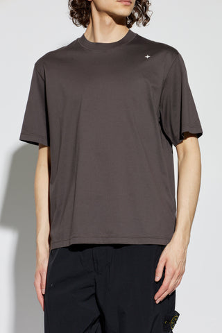 Stone Island GREY T-shirt with embroidered logo 3