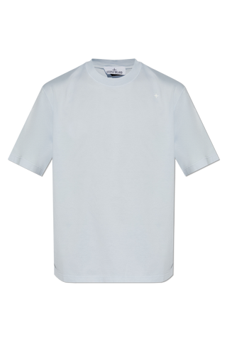 Stone Island light blue T-shirt with embroidered logo 1