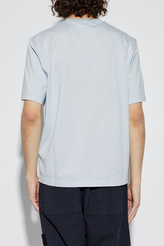 Stone Island light blue T-shirt with embroidered logo 4