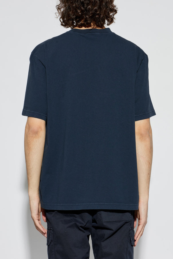 Stone Island NAVY BLUE T-shirt with printed logo 4