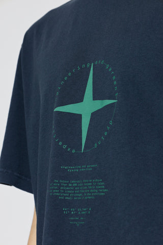 Stone Island NAVY BLUE T-shirt with printed logo 5