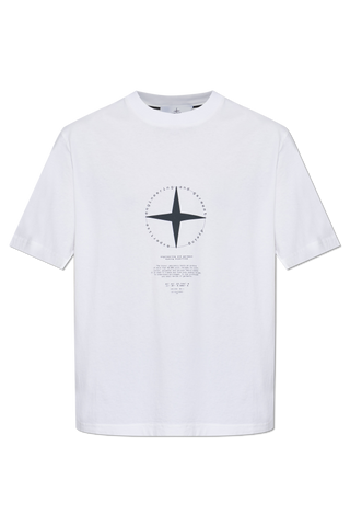 Stone Island WHITE T-shirt with printed logo 1