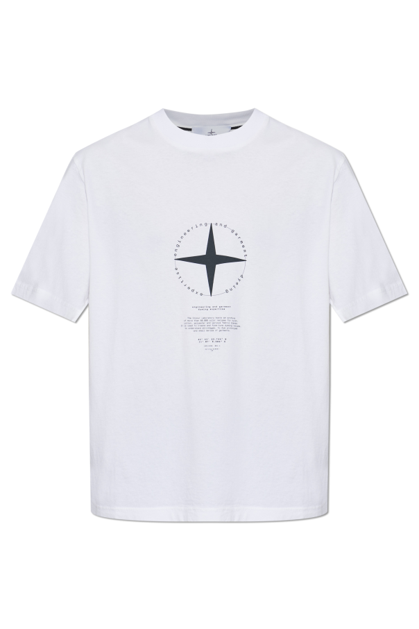 Stone Island WHITE T-shirt with printed logo 1