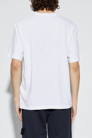 Stone Island WHITE T-shirt with printed logo 4