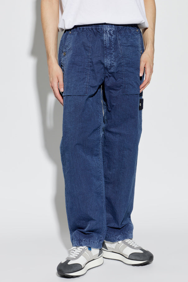 Stone Island NAVY BLUE Loose fit trousers 3