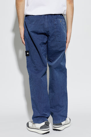 Stone Island NAVY BLUE Loose fit trousers 4