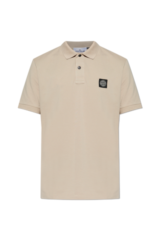 Stone Island beige Polo shirt with logo patch 1