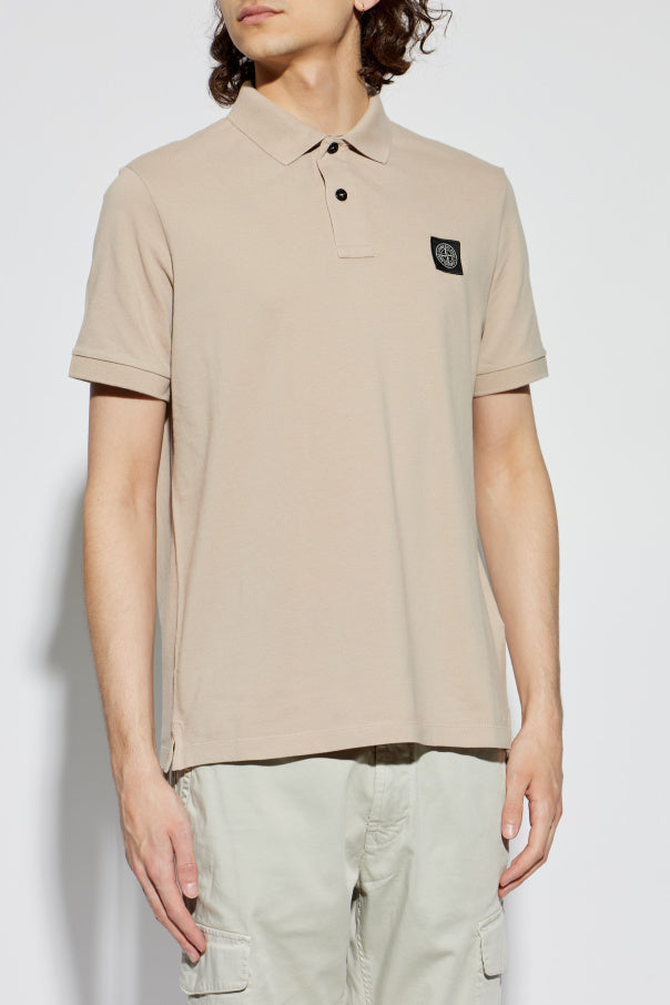 Stone Island beige Polo shirt with logo patch 3