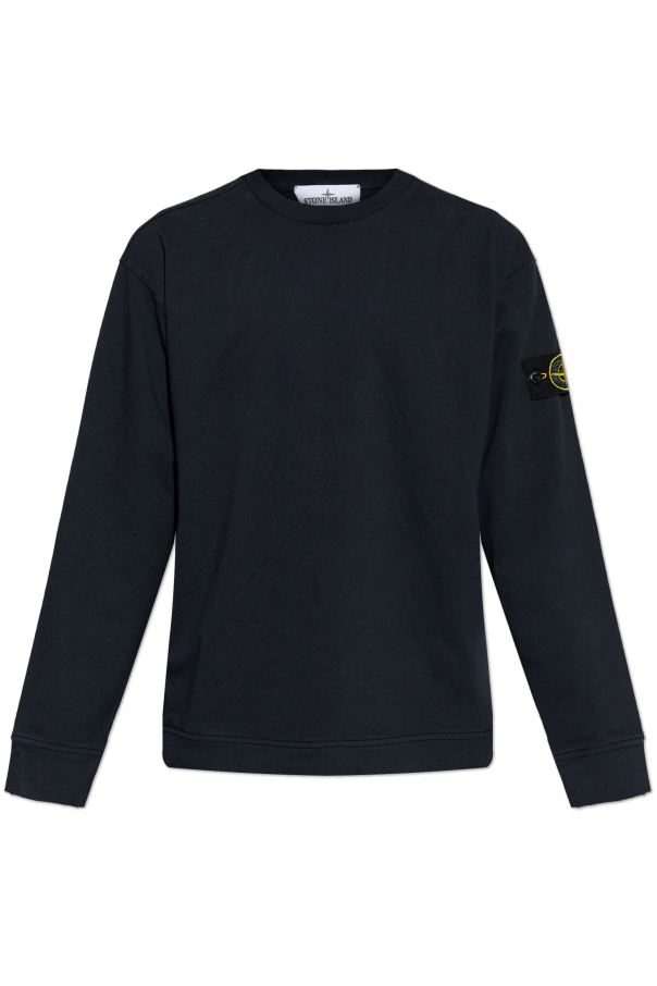 Stone Island NAVY BLUE Sweatshirt with logo patch 1