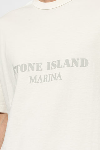 Stone Island cream T-shirt with logo 5