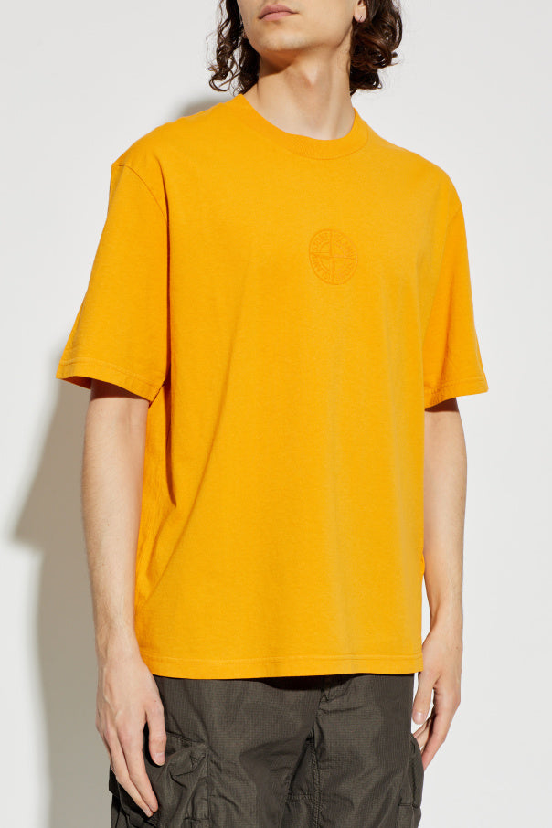 Stone Island ORANGE T-shirt with logo 3