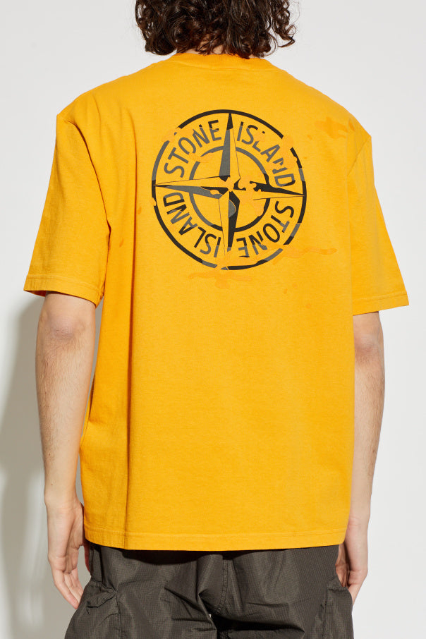 Stone Island ORANGE T-shirt with logo 4