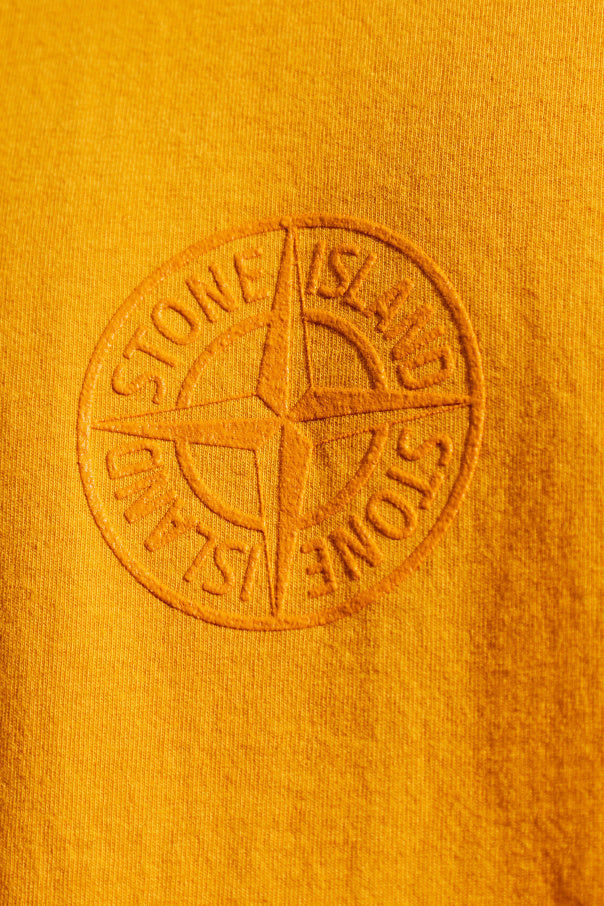 Stone Island ORANGE T-shirt with logo 5