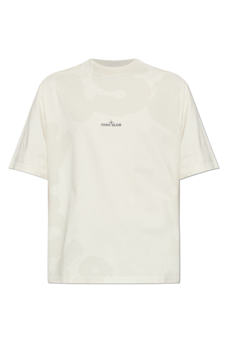 Stone Island cream T-shirt with printed logo 1