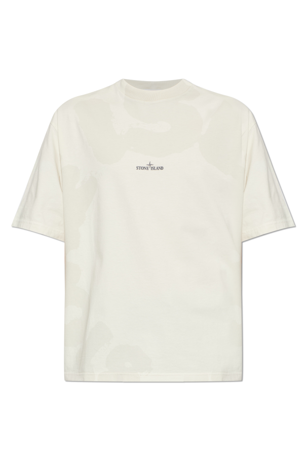Stone Island cream T-shirt with printed logo 1