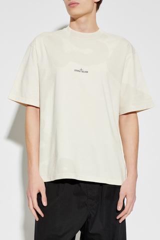 Stone Island cream T-shirt with printed logo 3