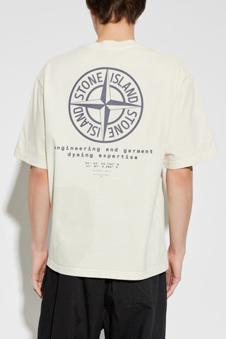 Stone Island cream T-shirt with printed logo 4