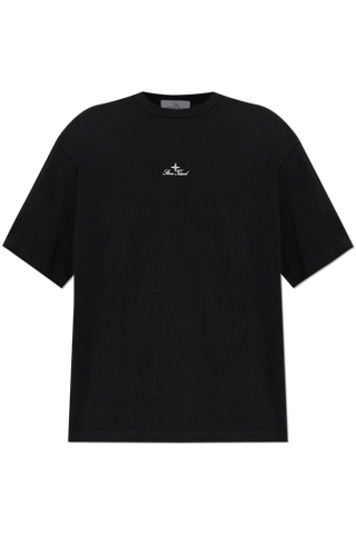 Stone Island BLACK T-shirt with embroidered logo 1
