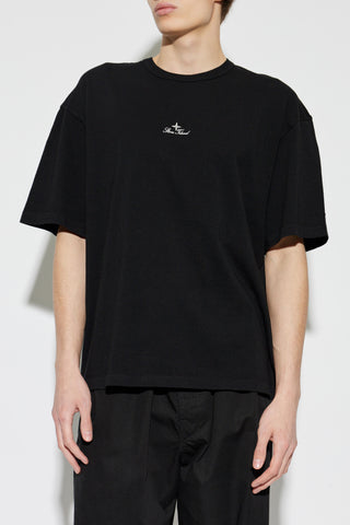 Stone Island BLACK T-shirt with embroidered logo 3