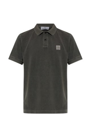 Stone Island BROWN Polo with logo patch 1