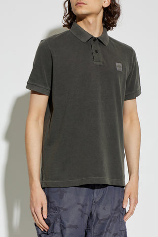 Stone Island BROWN Polo with logo patch 3