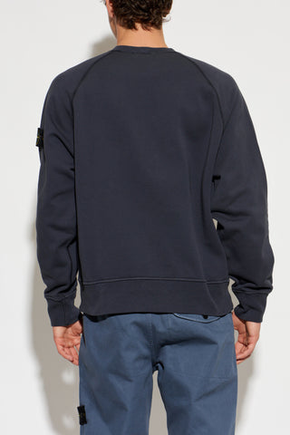 Stone Island NAVY BLUE Sweatshirt with logo patch 4