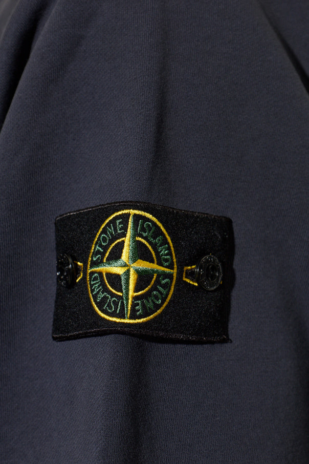 Stone Island NAVY BLUE Sweatshirt with logo patch 5