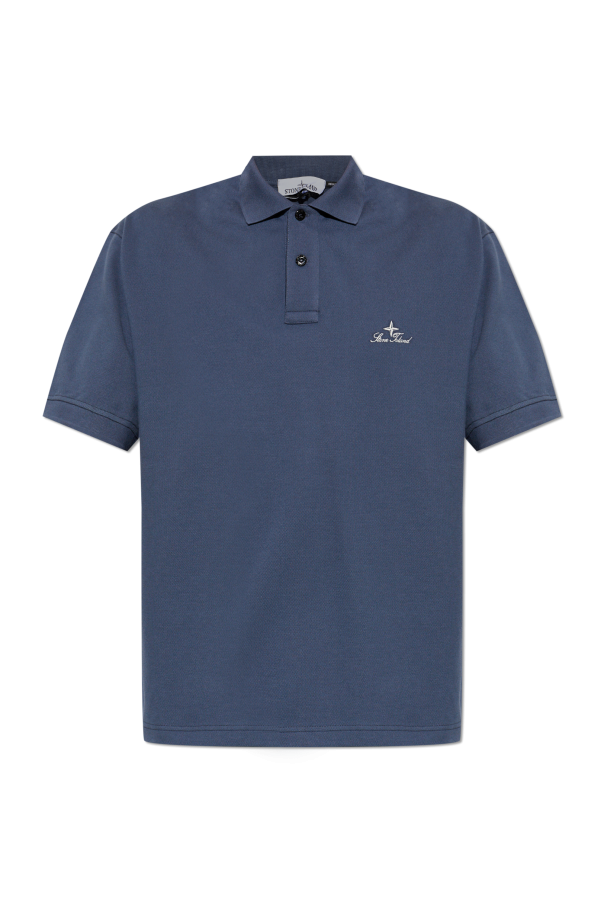Stone Island NAVY BLUE Polo with logo 1