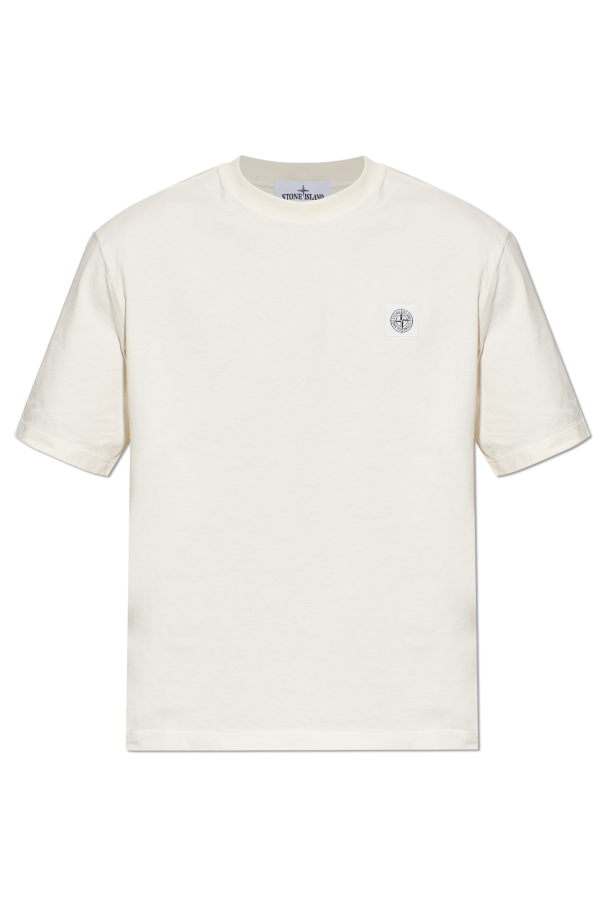 Stone Island cream T-shirt with logo 1