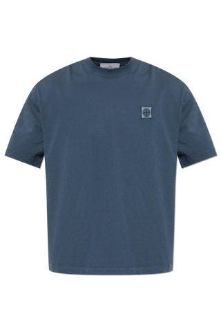 Stone Island NAVY BLUE T-shirt with logo patch 1