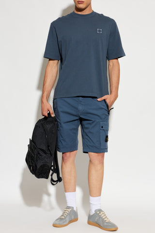 Stone Island NAVY BLUE T-shirt with logo patch 2