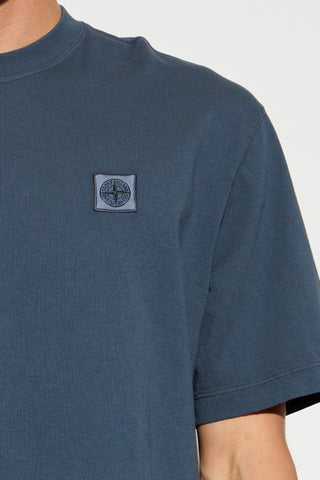 Stone Island NAVY BLUE T-shirt with logo patch 5