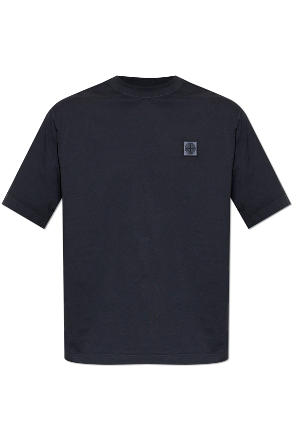 Stone Island NAVY BLUE T-shirt with logo 1