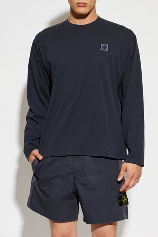 Stone Island NAVY BLUE T-shirt with logo 3