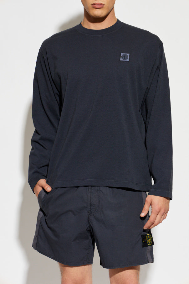 Stone Island NAVY BLUE T-shirt with logo 3