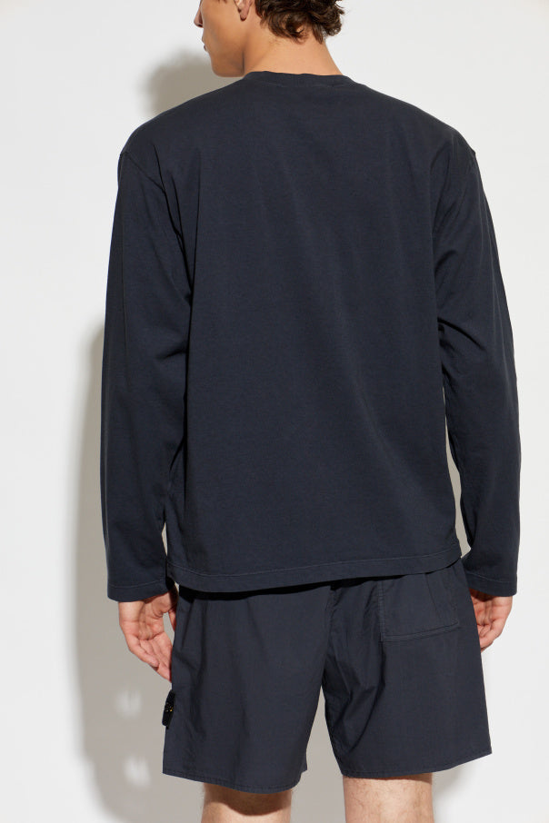 Stone Island NAVY BLUE T-shirt with logo 4