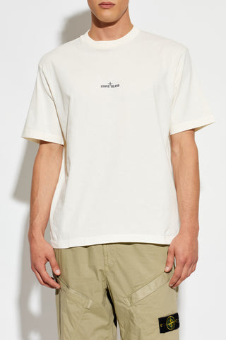 Stone Island cream T-shirt with logo 3