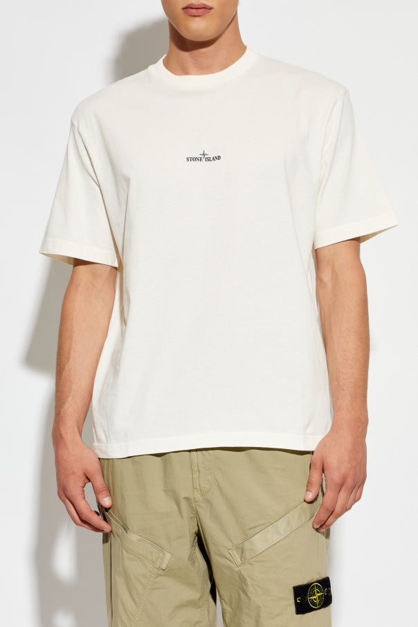 Stone Island cream T-shirt with logo 3