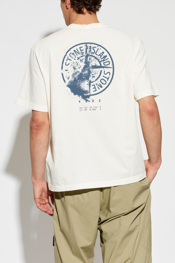 Stone Island cream T-shirt with logo 4