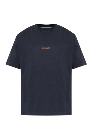 Stone Island NAVY BLUE T-shirt with logo 1