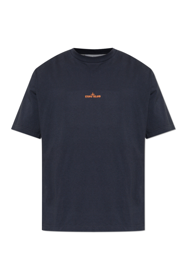 Stone Island NAVY BLUE T-shirt with logo 1