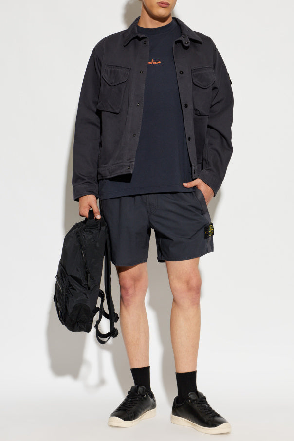 Stone Island NAVY BLUE T-shirt with logo 2